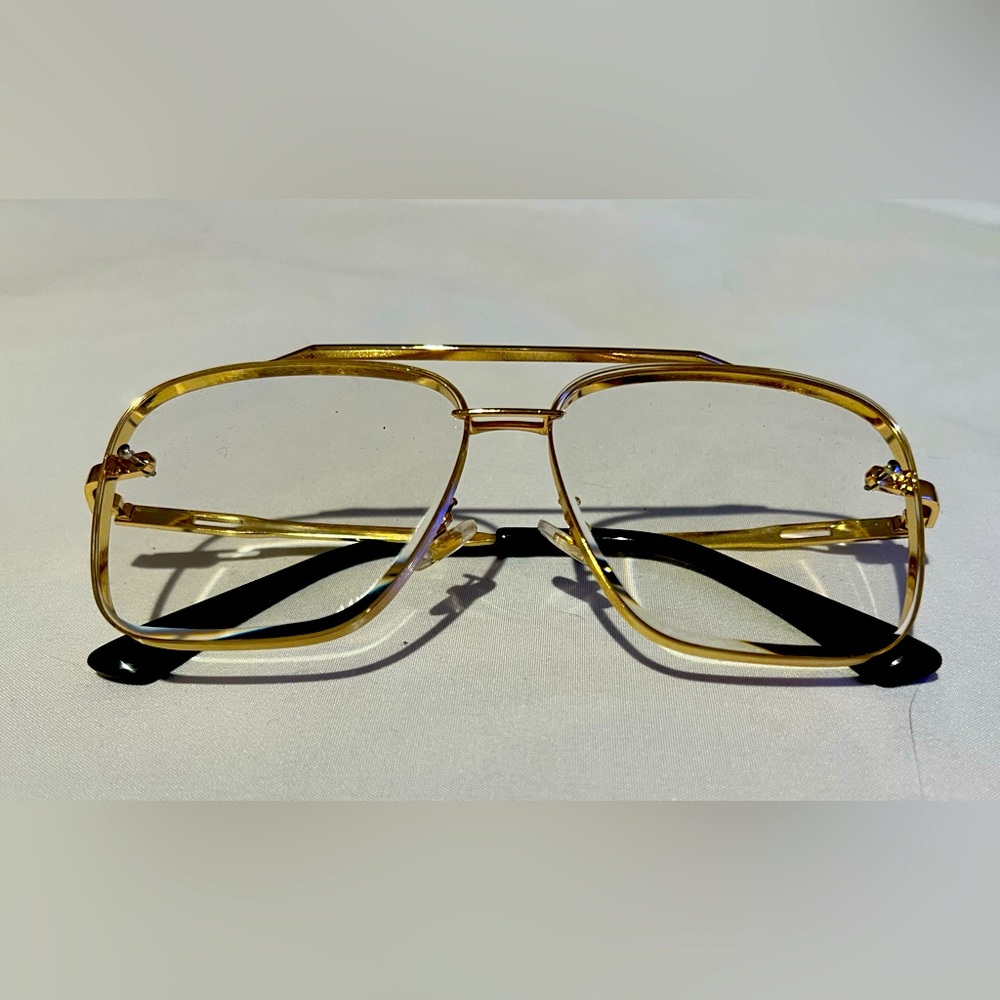 Gold aviator glasses